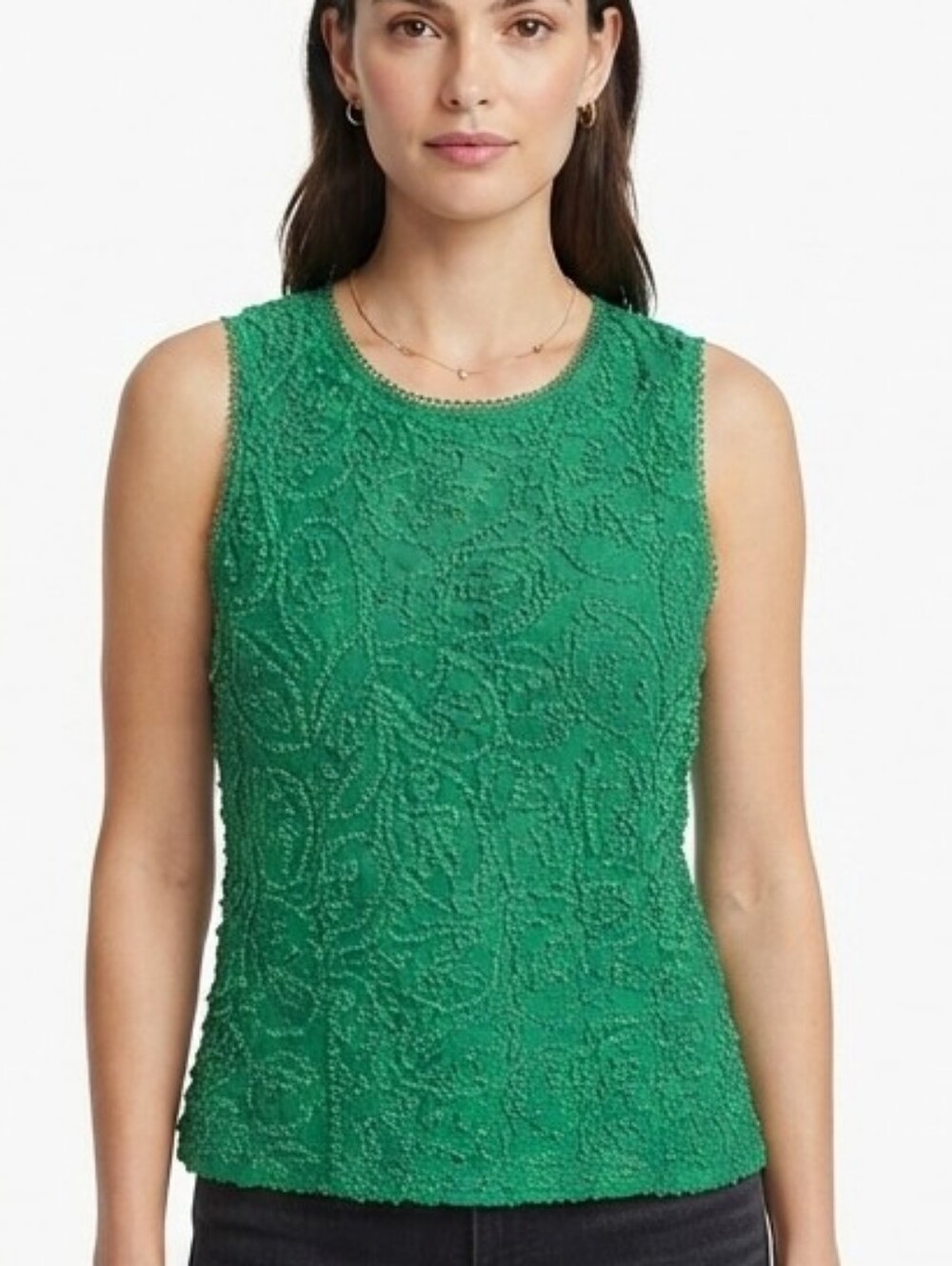 NWT White House Black Market Sleeveless Lace Shell Top